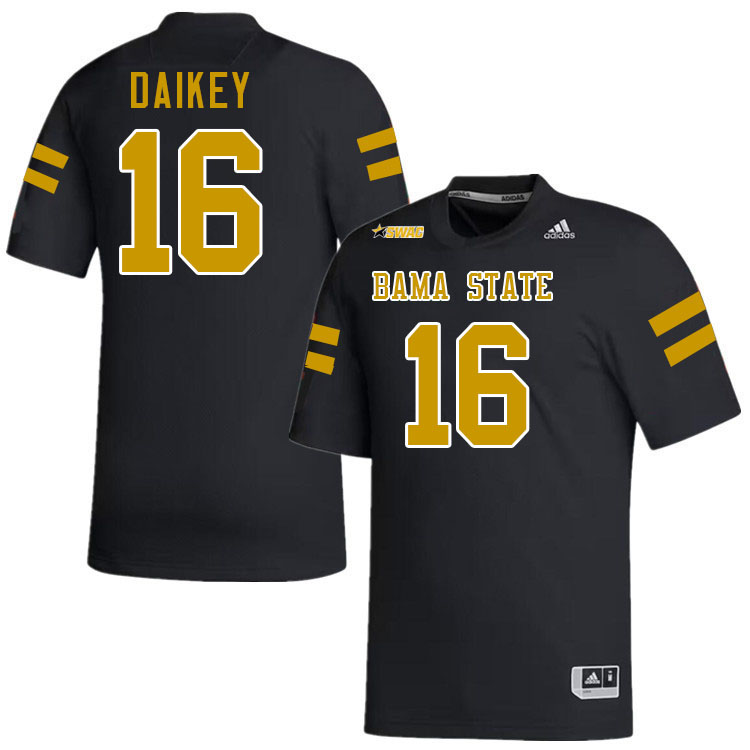 Alabama State Hornets #16 Bakari Daikey College Football Jerseys Stitched-Black